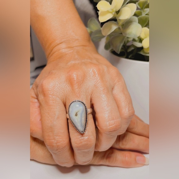 NWT 925 Sterling Silver Plated moonstone white women’s ring size 8 - Picture 13 of 15